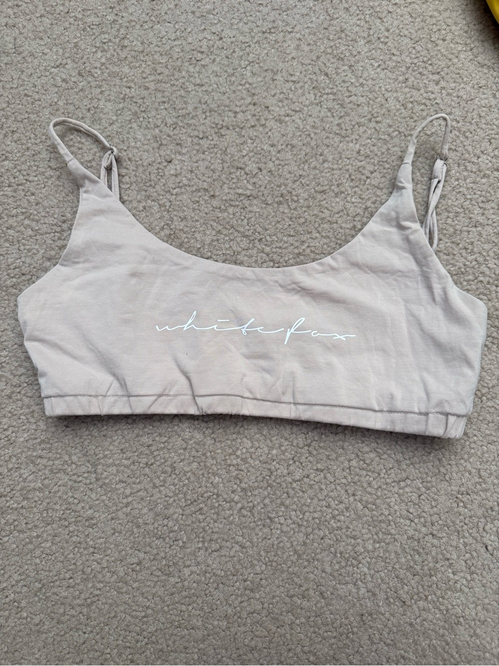 White Fox Neutral Script Logo Bralette